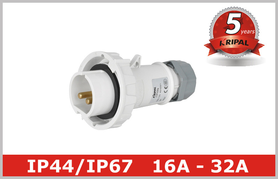 IP67 Waterproof 3 Pin Industrial Electrical Plugs 20V 25V 40V 50V