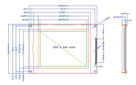 High resolution STN type transflective lcd panel screen Graphic for automotive